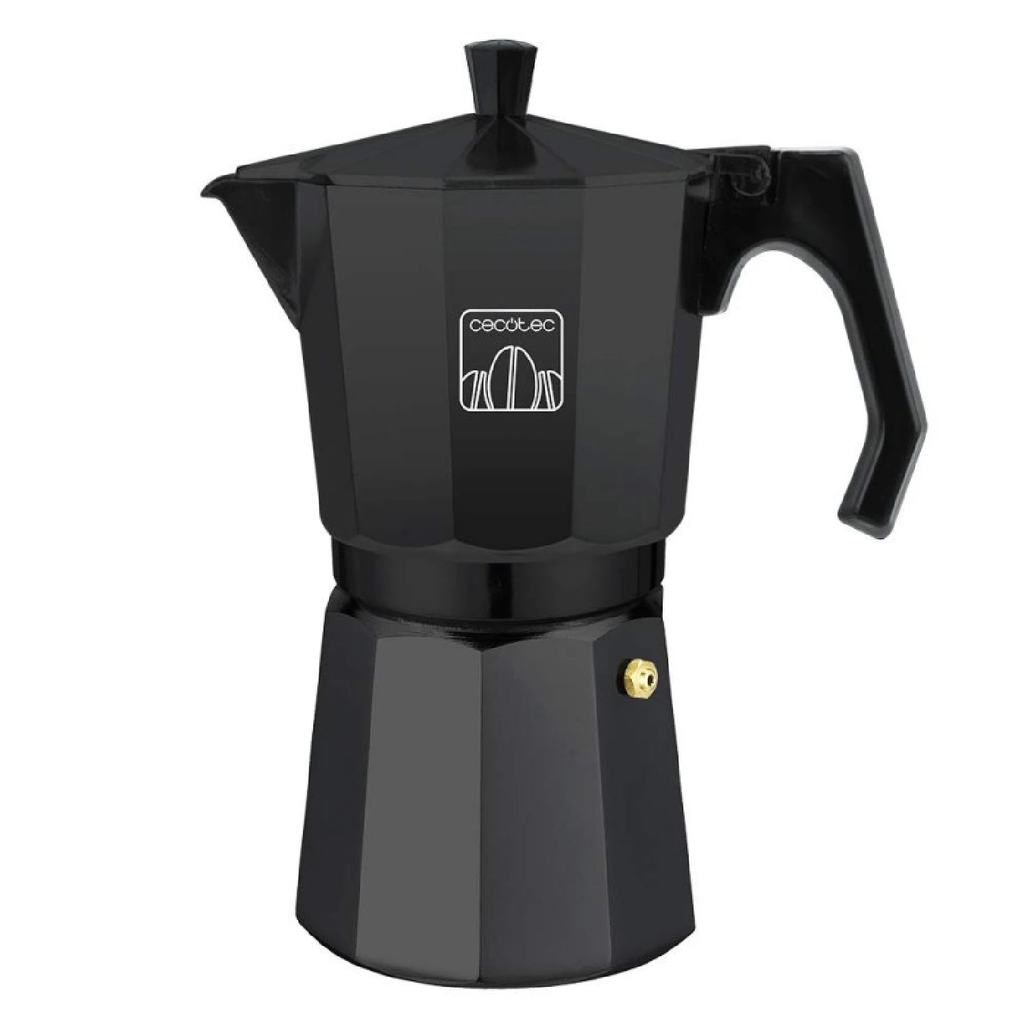 Italian Cumbia Mokclassic 300 Black coffee maker, 150ml, aluminum coffee maker, capacity for 3 cups of coffee in Black color, suitable in different types of kitchen and easy to clean, dishwasher safe - KIMLUD