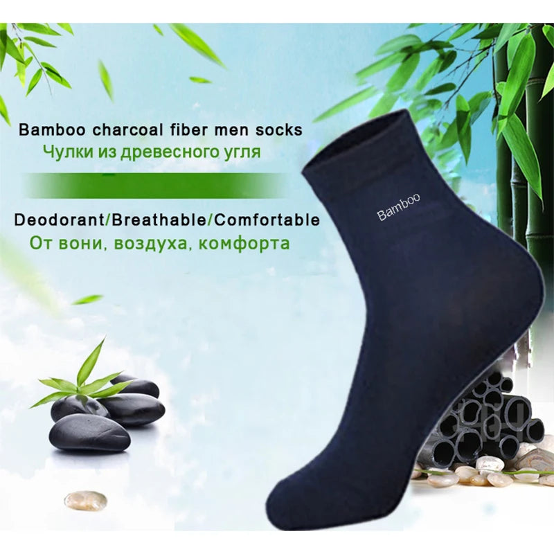 KIMLUD, 10Pairs/Lot Men Bamboo Socks Brand Comfortable Breathable Casual Business Men's Crew Socks High Quality Guarantee Sox Male Gift, KIMLUD Womens Clothes