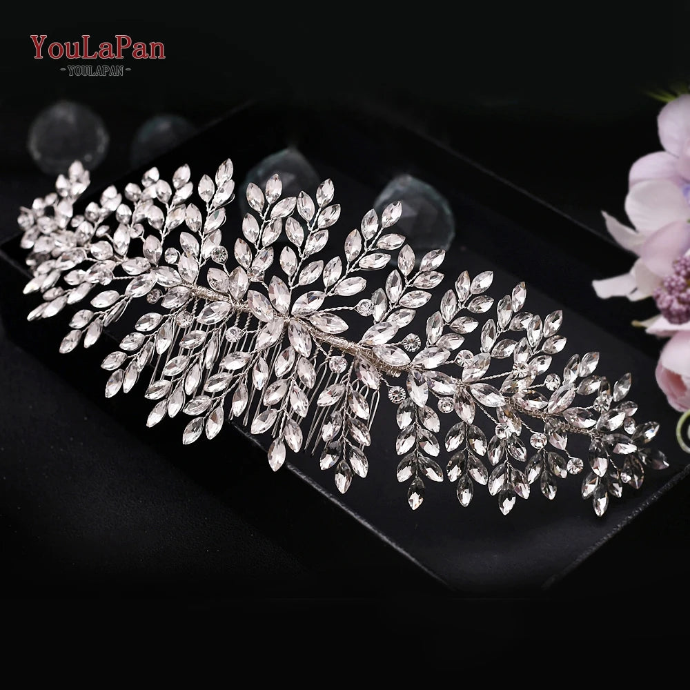 TOPQUEEN HP304 Bridal Crowns and Tiaras Woman Headgear Rhinestone Hairbands Wedding Accessories Bride Headband Headdresses