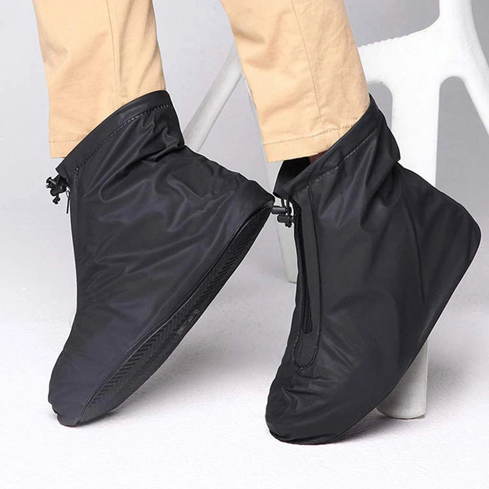 Waterproof Galoshes Shoe Covers Reusable Foldable Not-Slip Raining Shoes Zipper Cycling Outdoor Camping Fishing Garden Travel