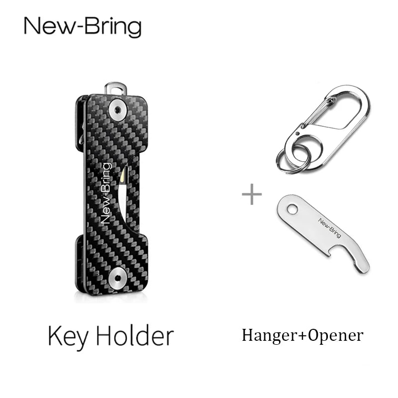 KIMLUD, NewBring Smart Key Holder Keychain Car Key Wallets Ring Collector Housekeeper Carbon Fiber G2 DIY EDC Pocket Key Organizer Smart, Key Holder with H O / CHINA, KIMLUD APPAREL - Womens Clothes