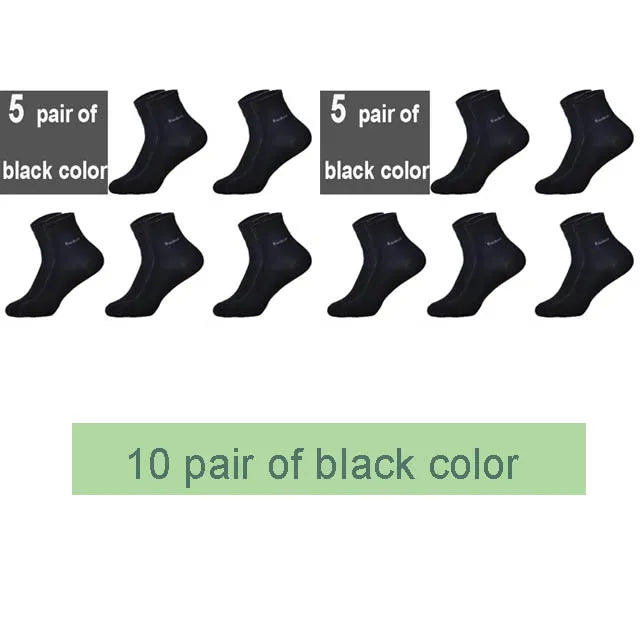 KIMLUD, 10Pairs/Lot Men Bamboo Socks Brand Comfortable Breathable Casual Business Men's Crew Socks High Quality Guarantee Sox Male Gift, 10 black color / size 38-45, KIMLUD APPAREL - Womens Clothes