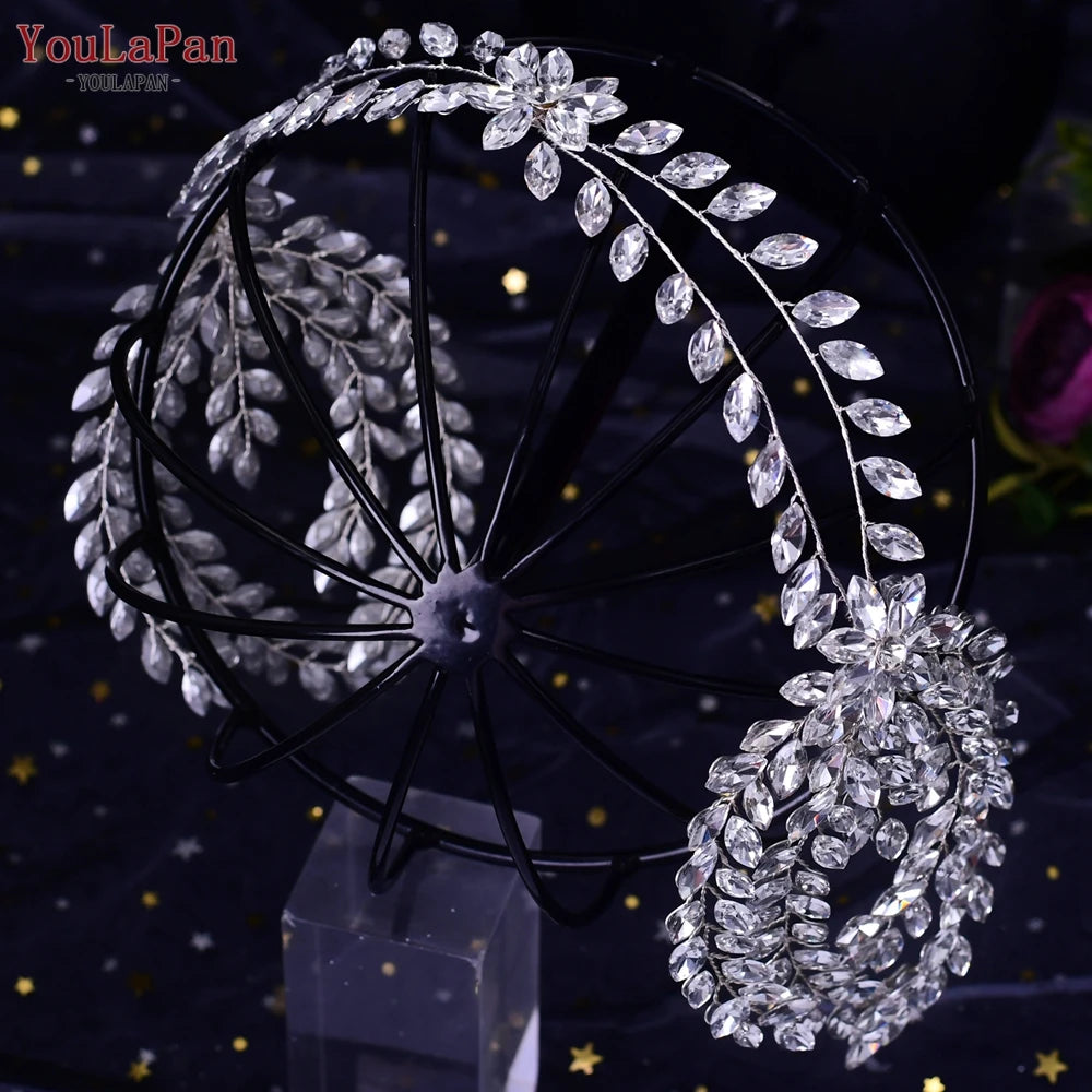 TOPQUEEN HP304 Bridal Crowns and Tiaras Woman Headgear Rhinestone Hairbands Wedding Accessories Bride Headband Headdresses