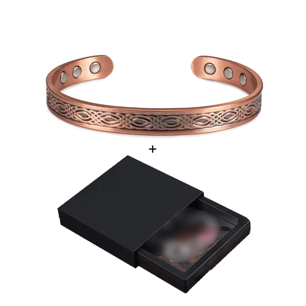 Real Copper Magnetic Bracelet for Women Adjustable Vintage Viking Pure Copper Bracelet &amp; Bangles Cuff Copper Magnetic Bracelet