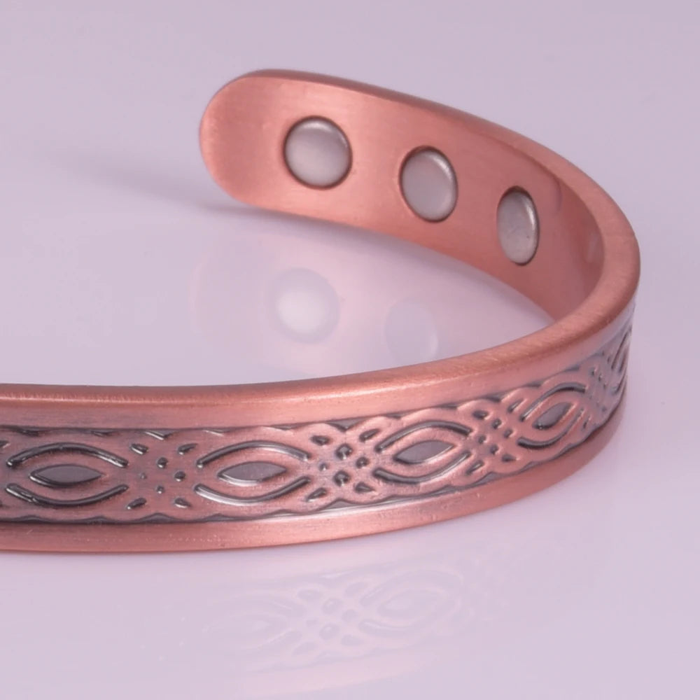 Real Copper Magnetic Bracelet for Women Adjustable Vintage Viking Pure Copper Bracelet &amp; Bangles Cuff Copper Magnetic Bracelet