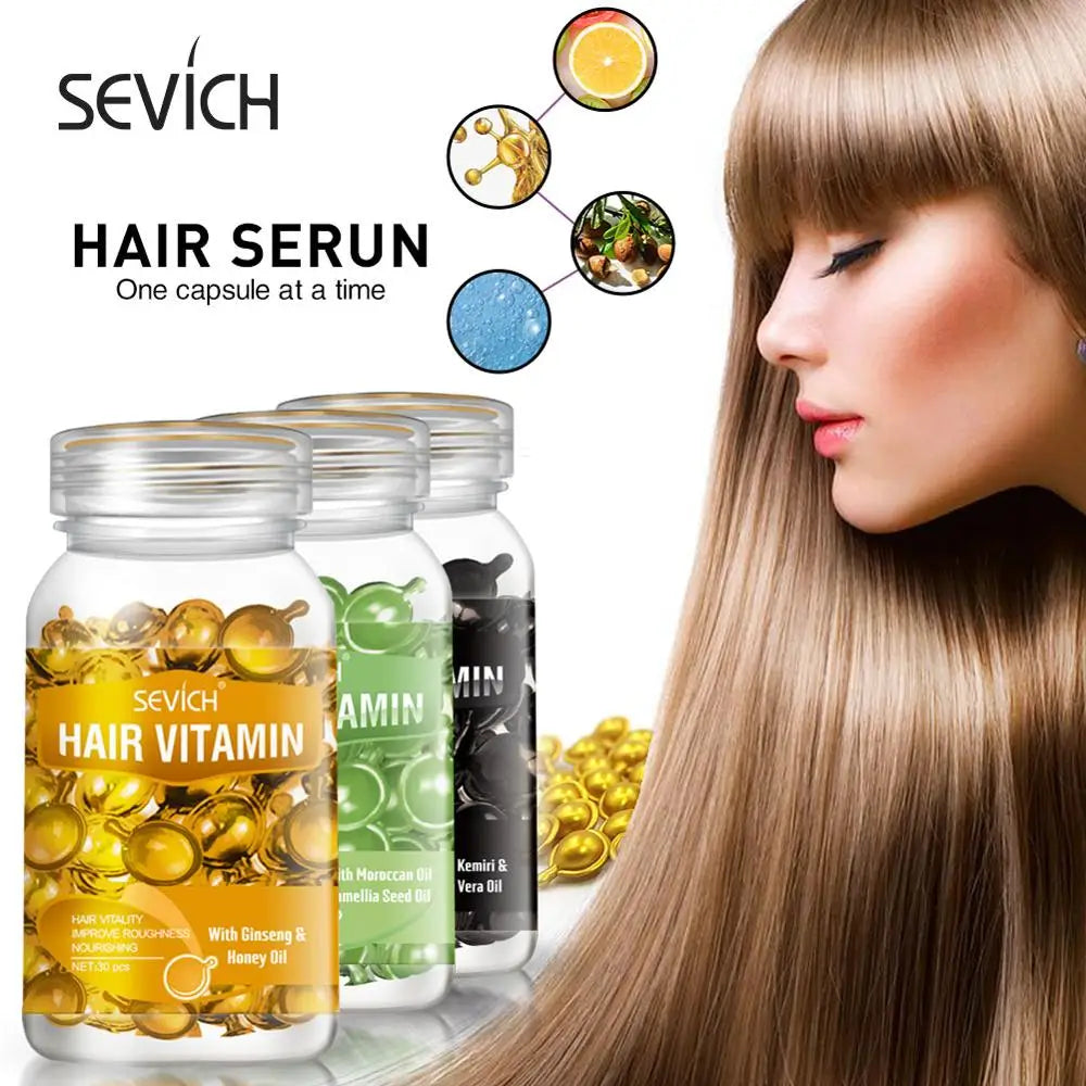 Sevich Moroccan Treatment Oil For Dry Hair Nourishing & Scalp Treatments Hair Vitamin Keratin Complex Oil Capsule Hair Serum