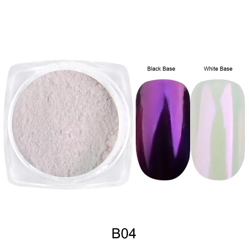 KIMLUD, Solid Powder Nail Glitter Aurora Mirror Chrome Mermaid Pigment Holographic Rubbing Dust Nail Art Decorations Manicure TRG01-06-2, B04, KIMLUD APPAREL - Womens Clothes