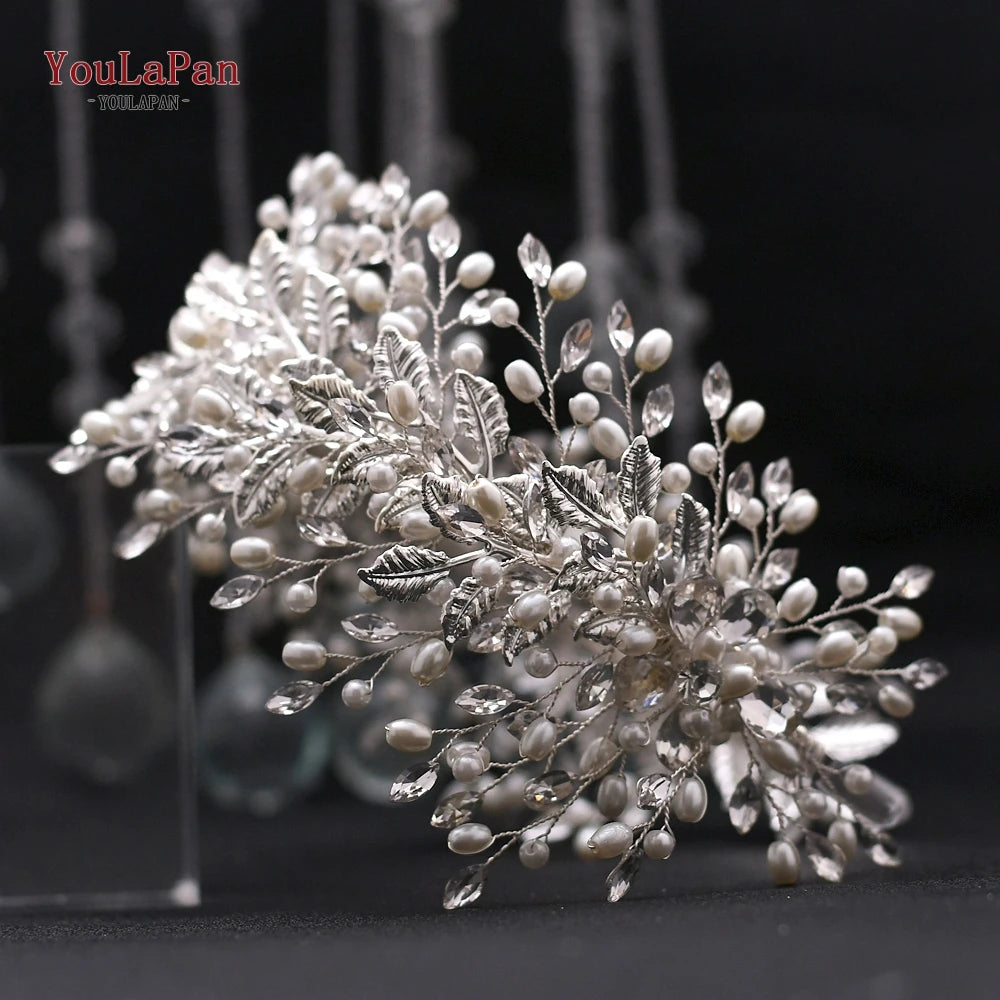 TOPQUEEN HP304 Bridal Crowns and Tiaras Woman Headgear Rhinestone Hairbands Wedding Accessories Bride Headband Headdresses