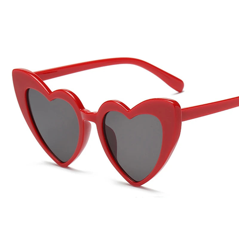 Love Heart Cat Eye Sunglasses Woman Vintage Christmas Gift Black Pink Red Heart Shape Sun Glasses For Woman Uv400