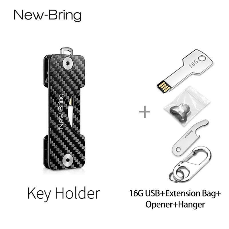 KIMLUD, NewBring Smart Key Holder Keychain Car Key Wallets Ring Collector Housekeeper Carbon Fiber G2 DIY EDC Pocket Key Organizer Smart, Key Holder H O E U / CHINA, KIMLUD APPAREL - Womens Clothes