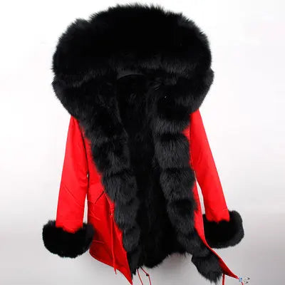 KIMLUD, womens winter jacket coat Raccoon fur Linner parkas women parka big real fox fur collar natural Roccoon fur liner Long coat, color14 / XXXL, KIMLUD APPAREL - Womens Clothes