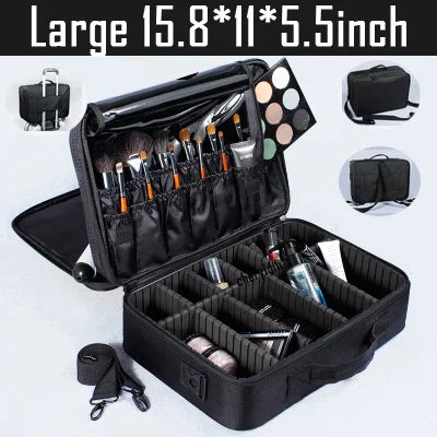 2023 New Makeup Cosmetic Case Waterproof Oxford Cloth Large Capacity Travel Storage Bag Tattoo Beautician Suitcases - KIMLUD