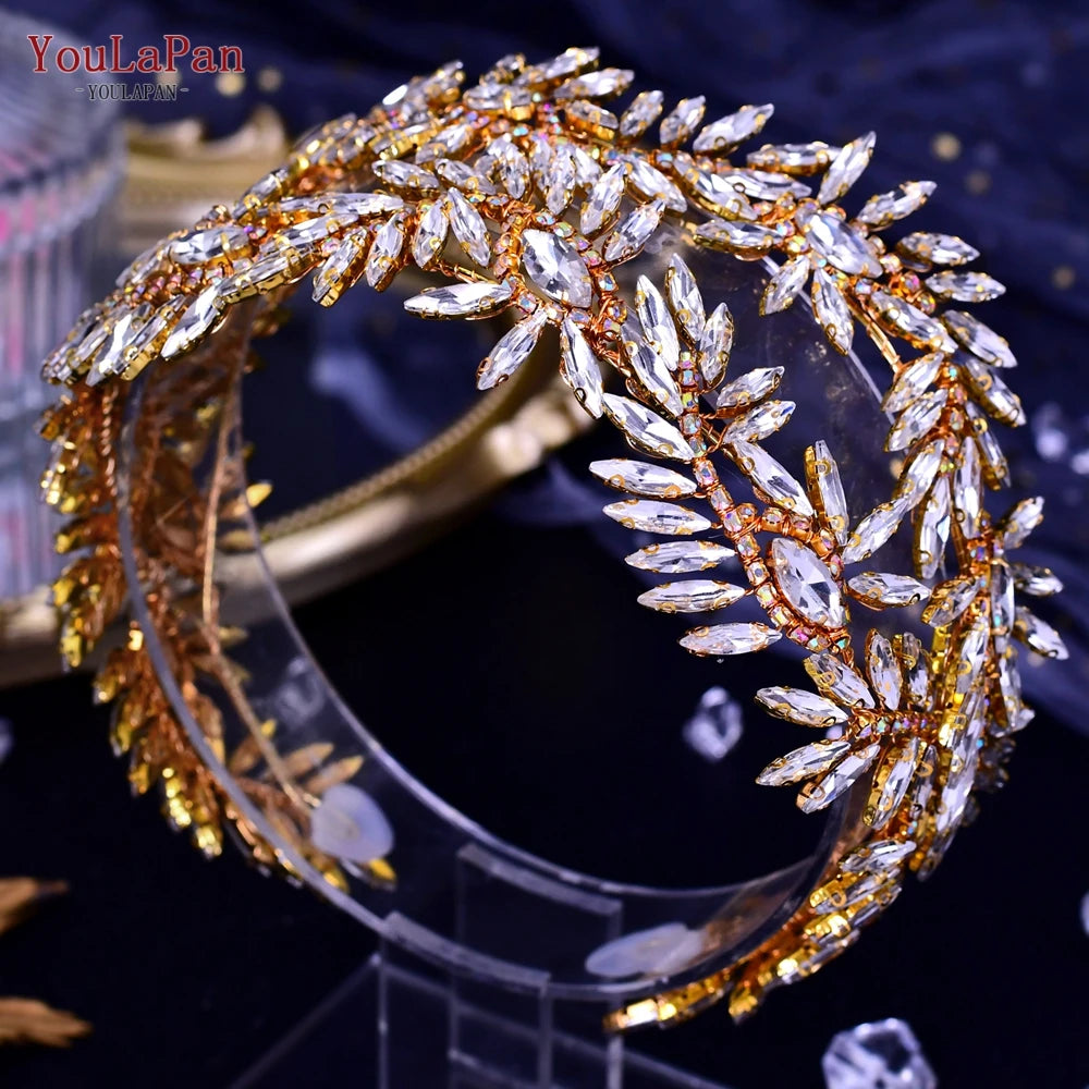 YouLaPan HP419 Rhinestone Bridal Headband Woman Headpiece Wedding Hair Accessories Bride Hair Tiara and Crown Crystal Headdress