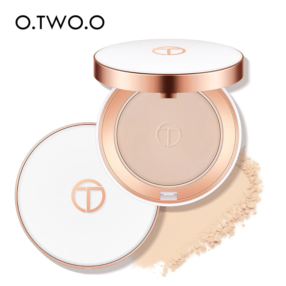 O.TWO.O Face Setting Powder Cushion Compact Powder Oil-Control 3 Colors Matte Smooth Finish Concealer Makeup Pressed Powder - KIMLUD