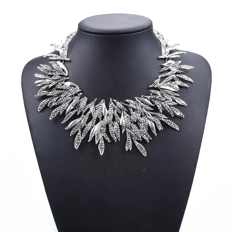 Fashion Vintage Large Collar Choker Necklace Women Long Maxi Chunky Big Bib Indian Statement Necklace Jewelry Accessories Woman