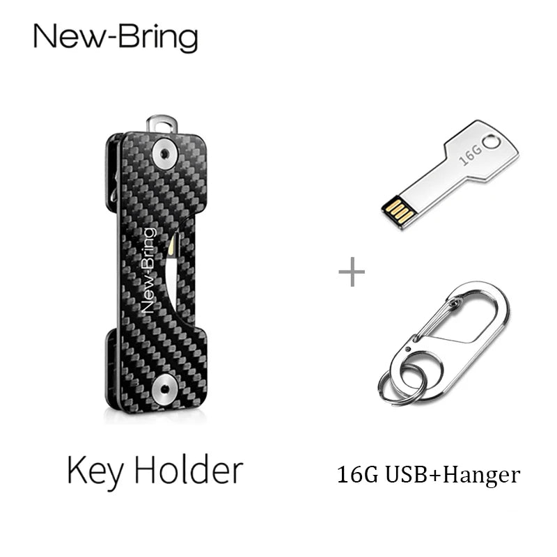 KIMLUD, NewBring Smart Key Holder Keychain Car Key Wallets Ring Collector Housekeeper Carbon Fiber G2 DIY EDC Pocket Key Organizer Smart, Key Holder with U H / CHINA, KIMLUD APPAREL - Womens Clothes