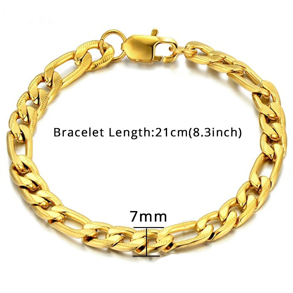 Mens 316L Stainless Steel Male Bracelet Wholesale Braslet Gold Silver Color Braclet Chunky Cuban Chain Link Bracelet For Man