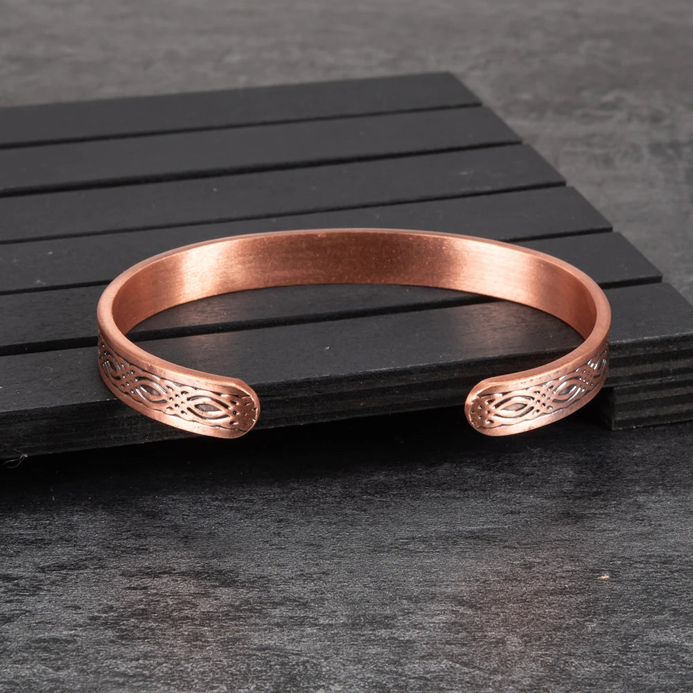 Real Copper Magnetic Bracelet for Women Adjustable Vintage Viking Pure Copper Bracelet &amp; Bangles Cuff Copper Magnetic Bracelet