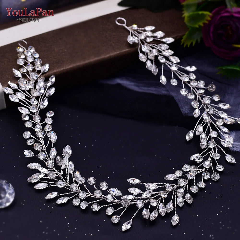 KIMLUD, YouLaPan Alloy Flower Bridal Hair Accessories Wedding Hair Clips Rhinestone Side Hairpin Women Crystal Wedding Headdress HP254, HP410-S, KIMLUD APPAREL - Womens Clothes