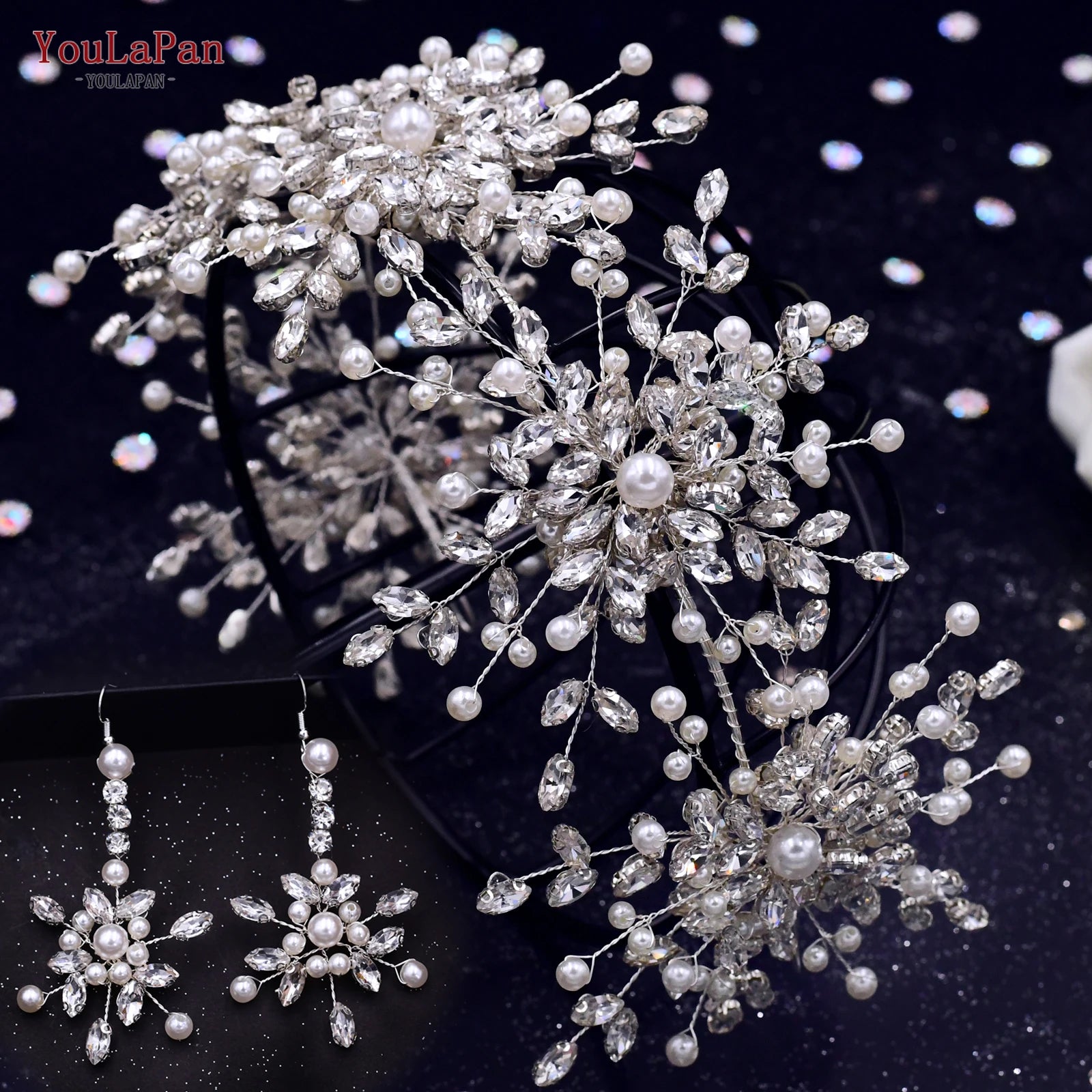 YouLaPan HP419 Rhinestone Bridal Headband Woman Headpiece Wedding Hair Accessories Bride Hair Tiara and Crown Crystal Headdress