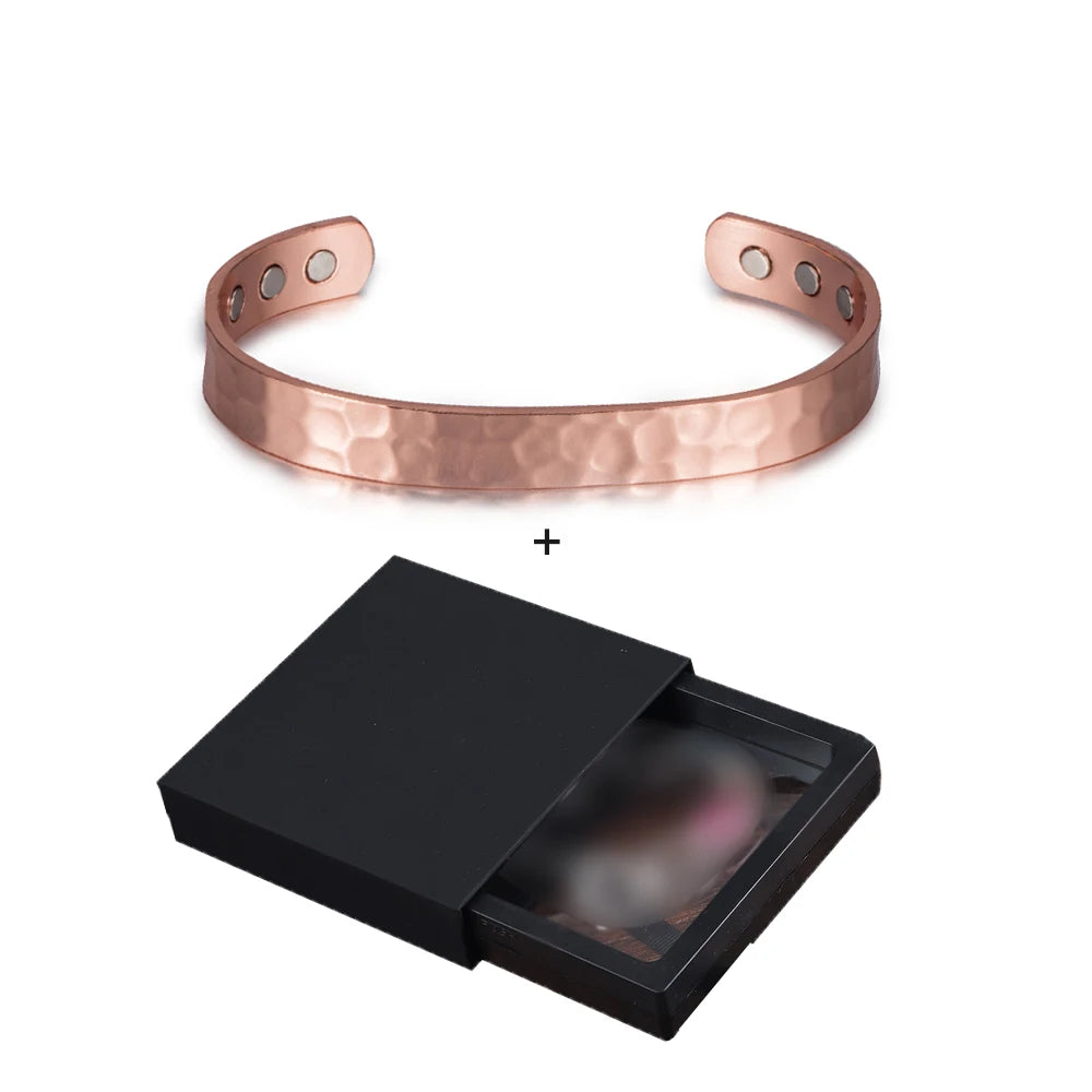 KIMLUD, Pure Copper Magnetic Bracelet Arthritis Adjustable 10mm Vintage Magnetic Bracelet Health Energy Copper Cuff Bracelet &amp; Bangles, CB004 box, KIMLUD APPAREL - Womens Clothes