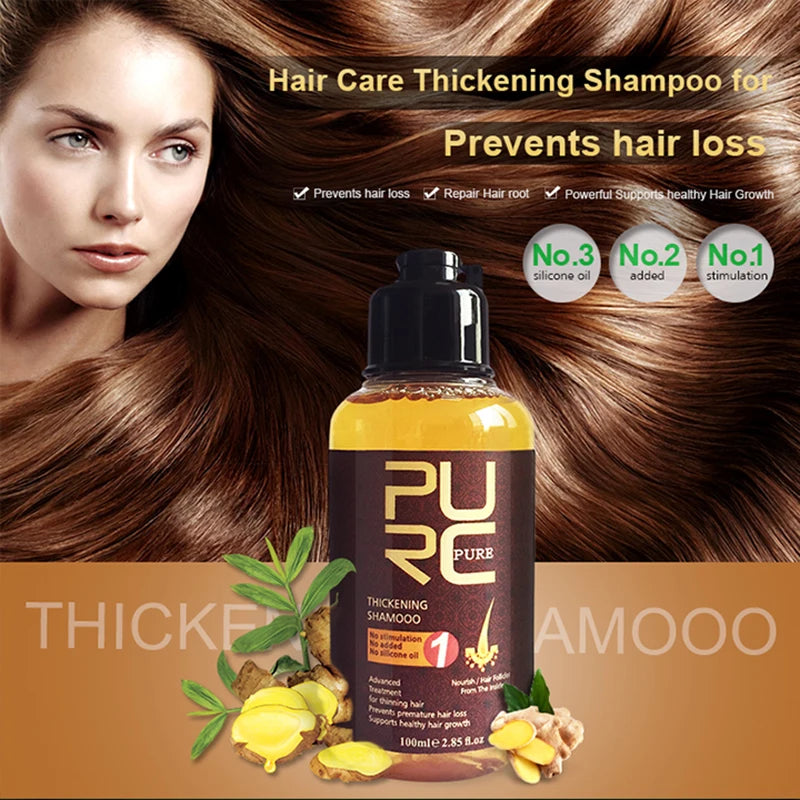 KIMLUD, PURC Herbal Ginseng Shampoo Hair Growth Essence Treatment For Hair Regrowth Serum Repair Hair Root Thicken Hair Care 11.11, KIMLUD Womens Clothes