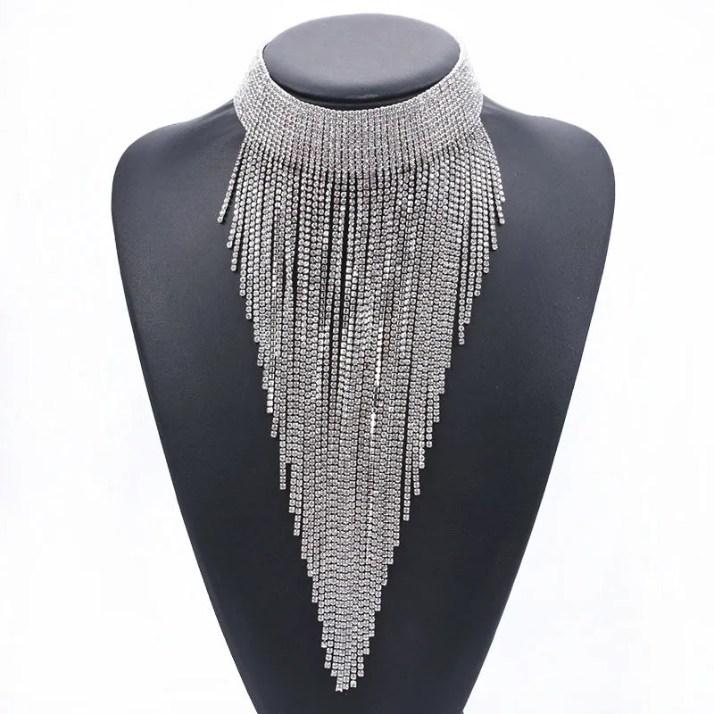 Fashion Vintage Large Collar Choker Necklace Women Long Maxi Chunky Big Bib Indian Statement Necklace Jewelry Accessories Woman