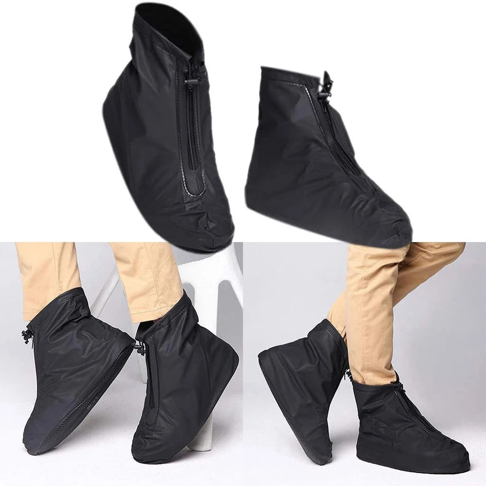 Waterproof Galoshes Shoe Covers Reusable Foldable Not-Slip Raining Shoes Zipper Cycling Outdoor Camping Fishing Garden Travel