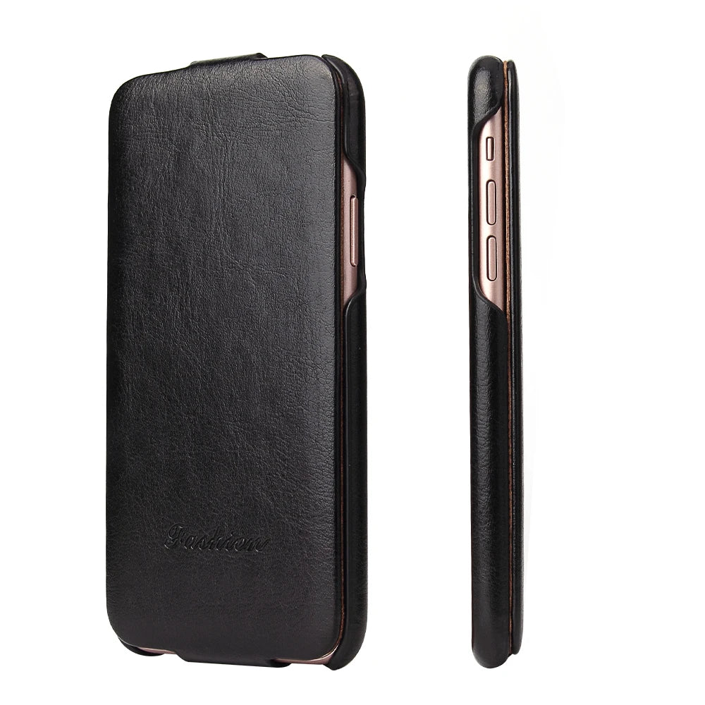 Luxury R64 Genuine Leather Flip Case For iPhone 16 15 14 13 12 11 Pro Max 7 8 X XS XR XS Cover - KIMLUD