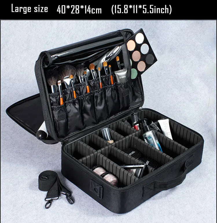 2023 New Makeup Cosmetic Case Waterproof Oxford Cloth Large Capacity Travel Storage Bag Tattoo Beautician Suitcases - KIMLUD