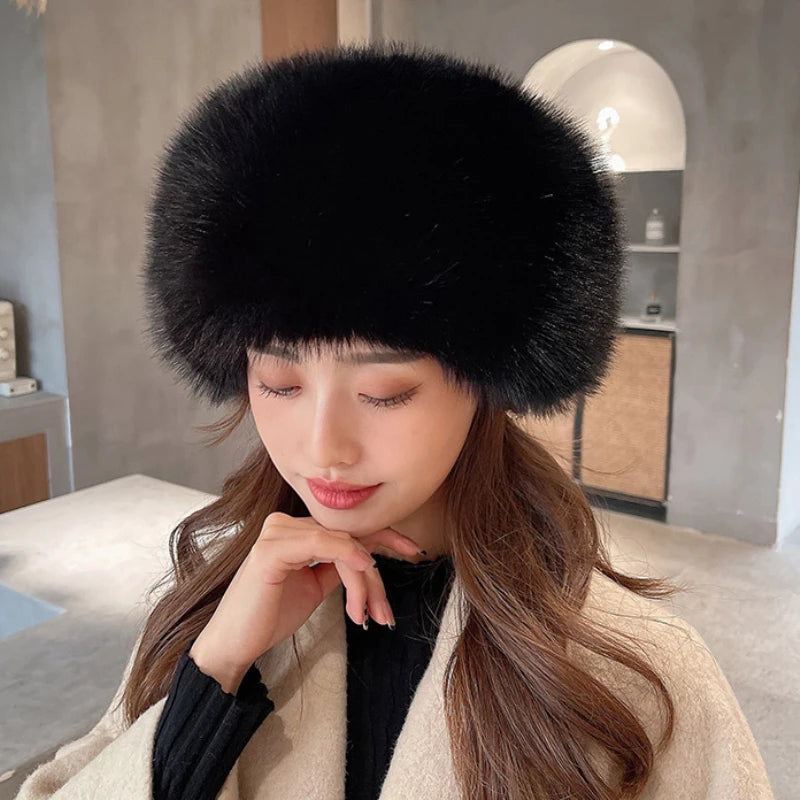 HT3952 New Women Winter Hat Solid Multifunction Skullies Beanies Lady Thick Warm Fluffy Fur Hat Faux Fox Fur Bomber Hats Ushanka