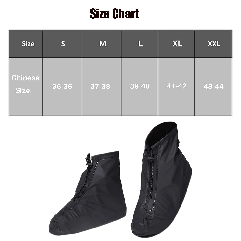 Waterproof Galoshes Shoe Covers Reusable Foldable Not-Slip Raining Shoes Zipper Cycling Outdoor Camping Fishing Garden Travel