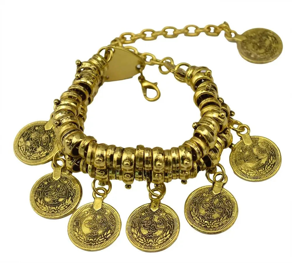 Retro Ethnic Coins Bracelet for Women Boho Beach Party Festival Bracelets Gypsy Afghan Turkish India Antalya Jewelry Accessories - KIMLUD