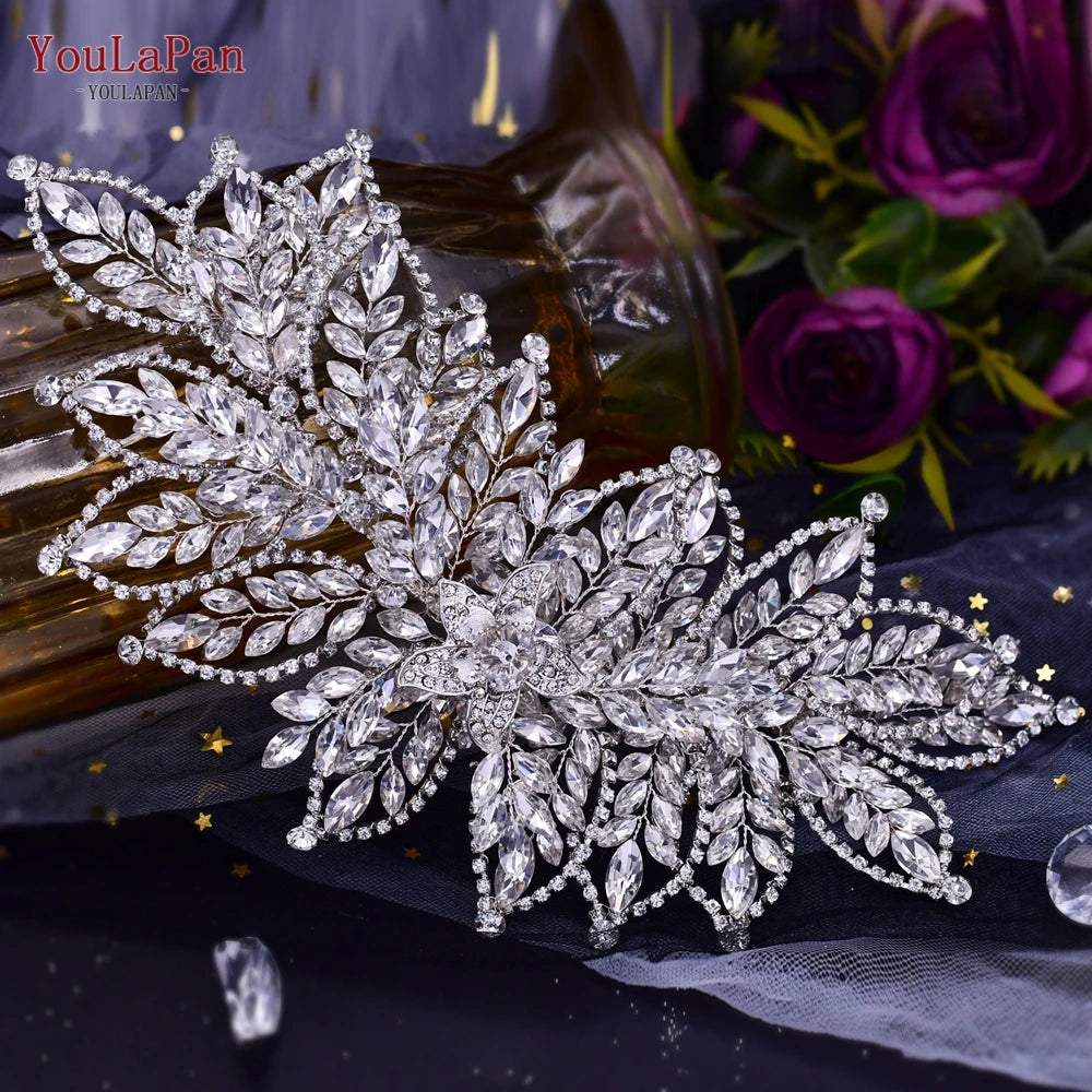 KIMLUD, YouLaPan HP435 Wedding Tiara Crystal Bridal Headband Women Hair Crown Bridal Hair Accessories Bride Headpieces for Party Banquet, HP413-S, KIMLUD APPAREL - Womens Clothes