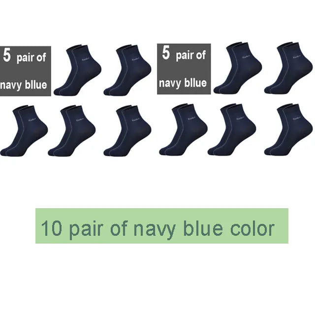 KIMLUD, 10Pairs/Lot Men Bamboo Socks Brand Comfortable Breathable Casual Business Men's Crew Socks High Quality Guarantee Sox Male Gift, 10 navy blue / size 38-45, KIMLUD APPAREL - Womens Clothes