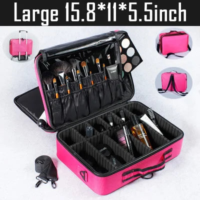 2023 New Makeup Cosmetic Case Waterproof Oxford Cloth Large Capacity Travel Storage Bag Tattoo Beautician Suitcases - KIMLUD