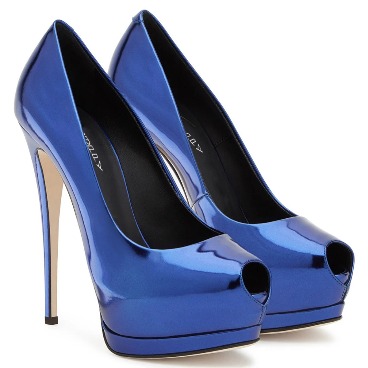 Fashion Women's Peep Toe High Heels Platform Pumps Stilettos Ladies Wedding Party Dress Shoes Blue Black Support Customized