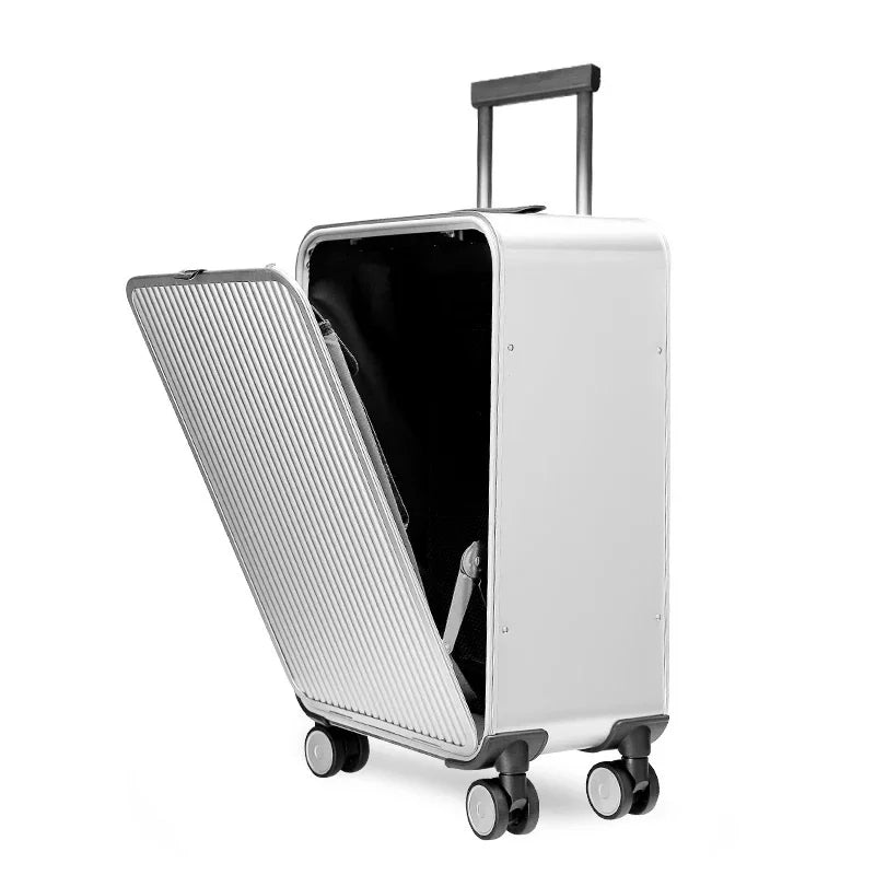 Luxury Brand 100% Aluminum-magnesium alloy Rolling Luggage 16/20/24 inch size high quality trolley case Business Suitcase Wheels