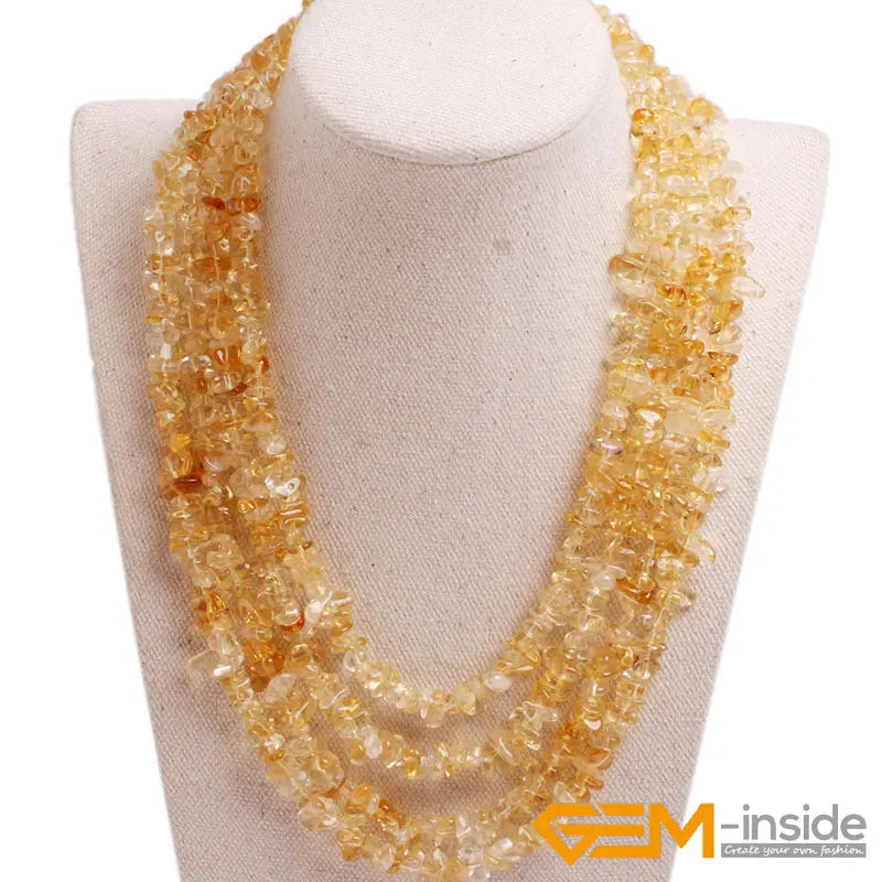 Handmade Assorted Chips Beaded Jewelry 17-20 Inch Multi Strands Cluster Statement Long Necklace For Women Gifts