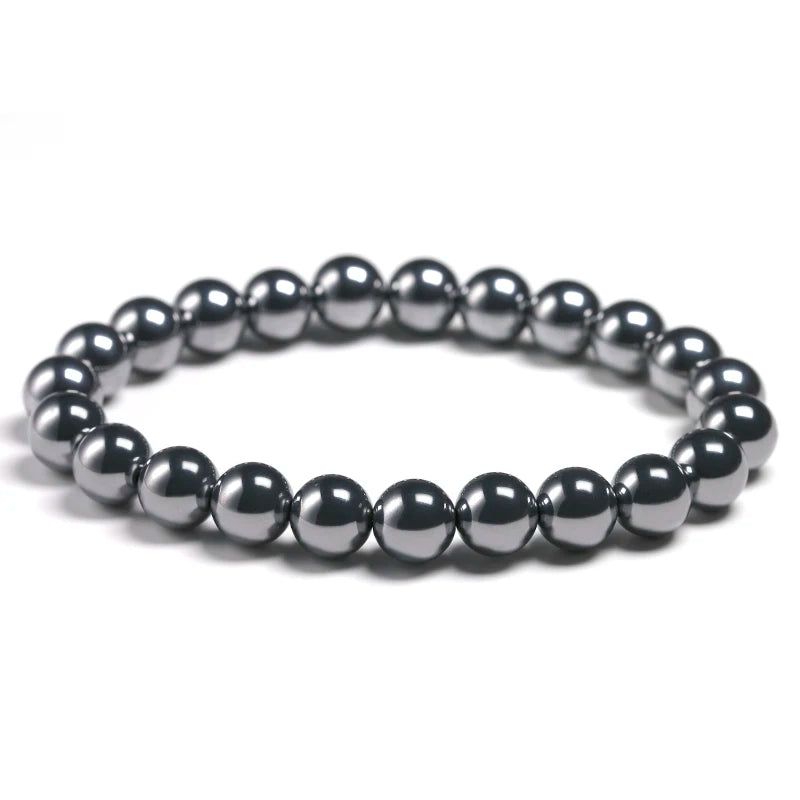 KIMLUD, AAA Natural Black Shine Terahertz Round Beads Stone Beads Bracelet Women 6/8/10mm Men Jewelry Health Gemstone Gift, Beads 8mm / 16cm 6.3inch, KIMLUD APPAREL - Womens Clothes