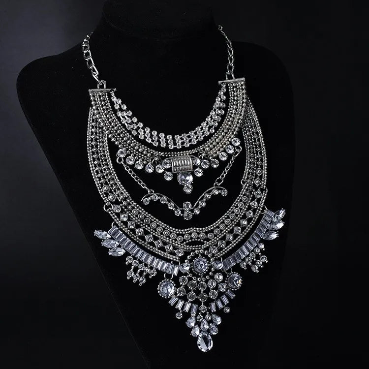 KMVEXO Gypsy Vintage Maxi Jewelry Trendy Collar Ethnic Bohemian Statement Necklace Women High Quality Crystal Choker Necklaces