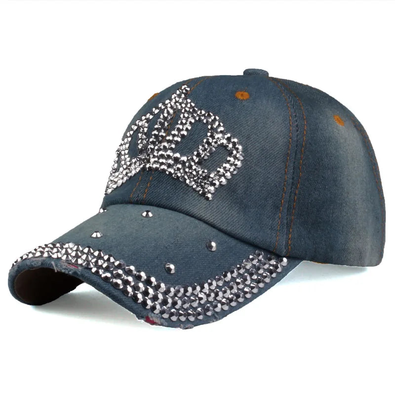 [YARBUU]Baseball Caps 2022 New Fashion Style Men And Women&#39;s Sun Hat Rhinestone Hat Denim And Cotton Snapback Cap Free Shipping