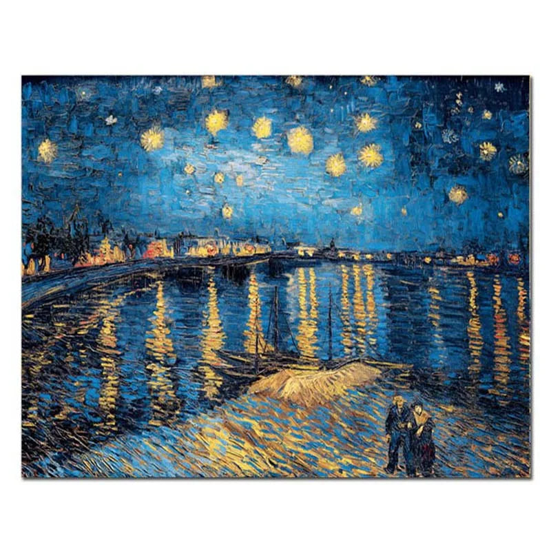 KIMLUD, Van Gogh Starry Night Abstract Landscape Canvas Poster Famous Classic Wall Art Print Decorative Picture Modern Living Room Decor, 13x18cm Unframed / Picture 2, KIMLUD APPAREL - Womens Clothes