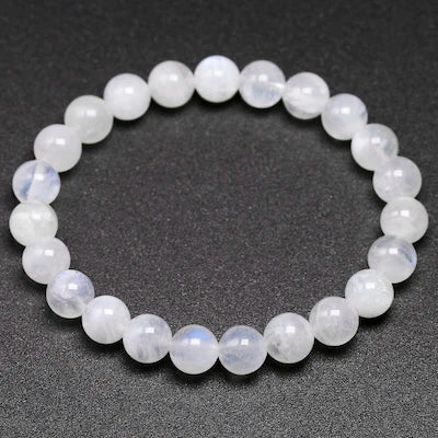 Natural rainbow Moonstone Women Bracelets Bangles Blue light Bracelets For Men Round Energy Stone Beads Handmade Jewellery Gift