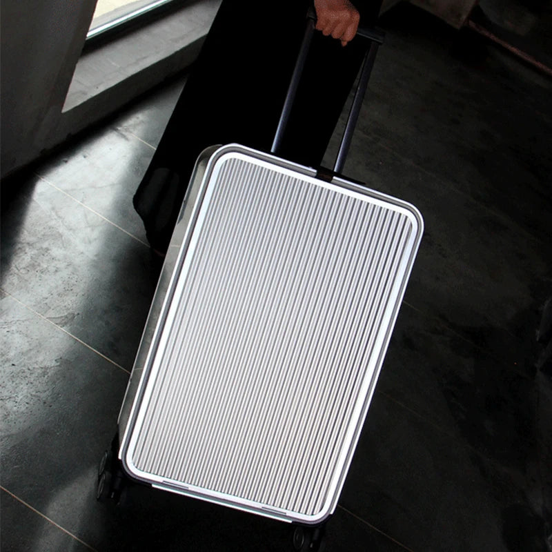 Luxury Brand 100% Aluminum-magnesium alloy Rolling Luggage 16/20/24 inch size high quality trolley case Business Suitcase Wheels