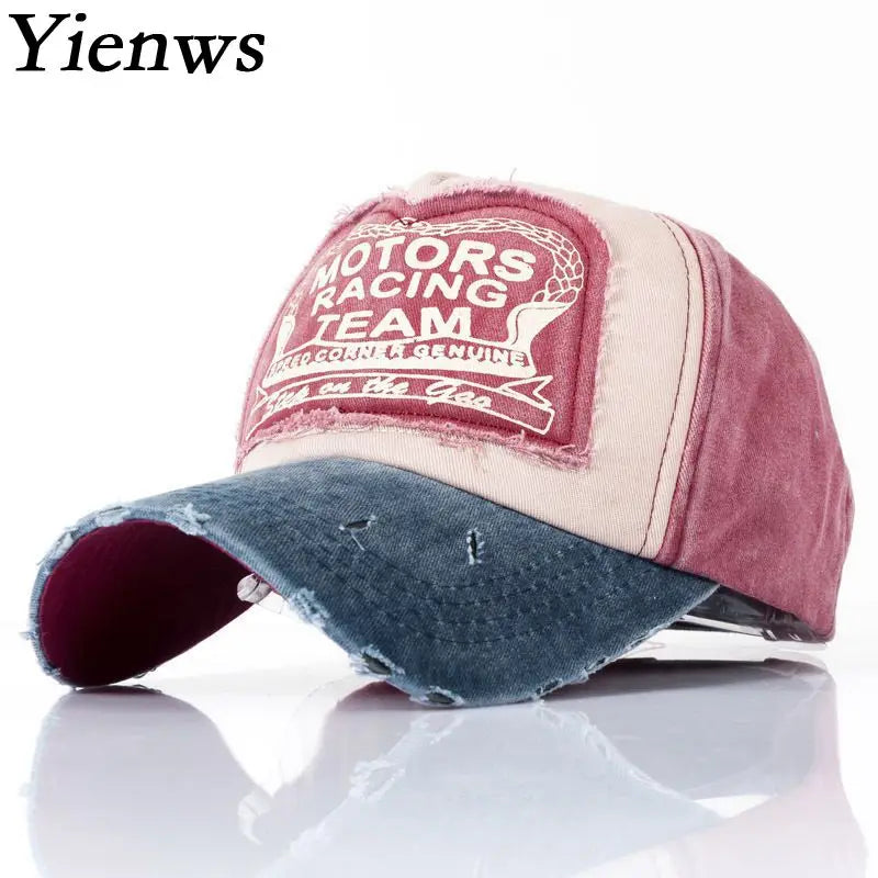 Yienws Bone Chapeau Cowboy Vintage Trucker Hat for Men Summer Dad Hats Old Worn Full Hat Cap Baseball Casquette Unisex YIC434