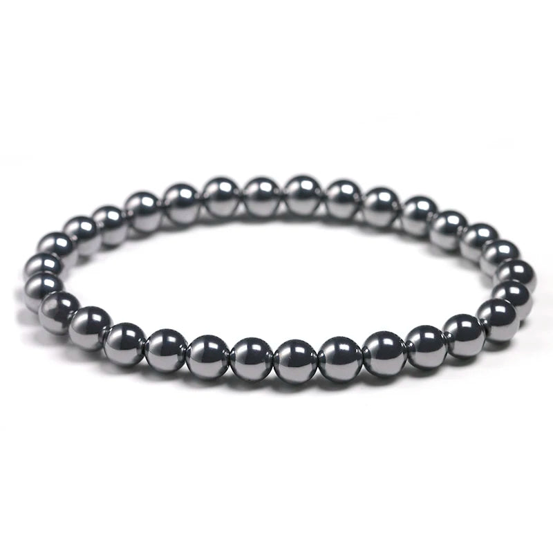 KIMLUD, AAA Natural Black Shine Terahertz Round Beads Stone Beads Bracelet Women 6/8/10mm Men Jewelry Health Gemstone Gift, Beads 6mm / 16cm 6.3inch, KIMLUD APPAREL - Womens Clothes