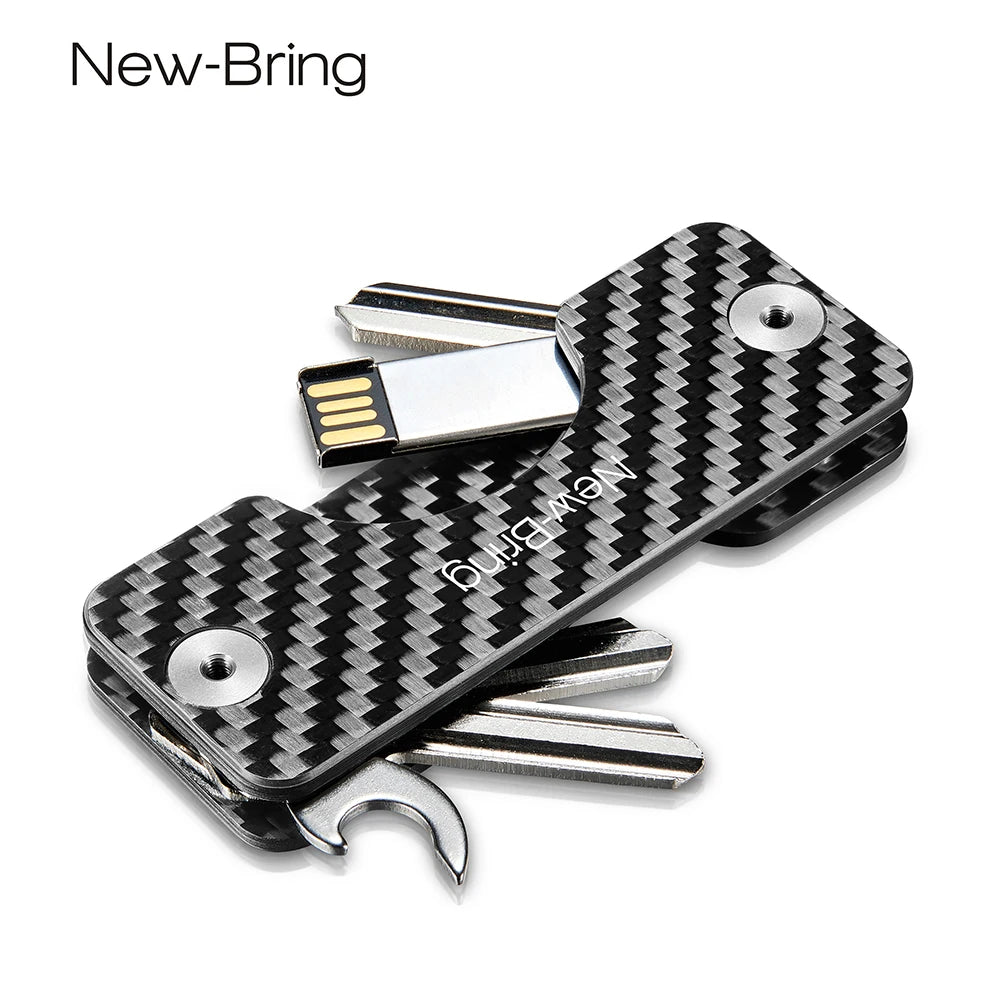 NewBring Smart Key Holder Keychain Car Key Wallets Ring Collector Housekeeper Carbon Fiber G2 DIY EDC Pocket Key Organizer Smart - KIMLUD