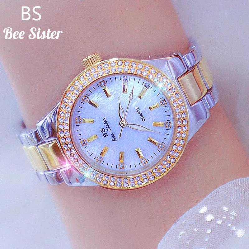 2022 Ladies Wrist Watches Dress Gold Watch Women Crystal Diamond Watches Stainless Steel Silver Clock Women Montre Femme 2021 - KIMLUD