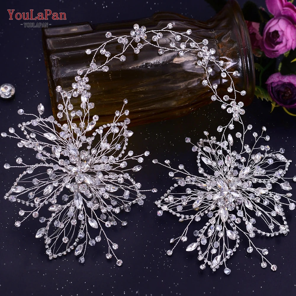 TOPQUEEN HP304 Bridal Crowns and Tiaras Woman Headgear Rhinestone Hairbands Wedding Accessories Bride Headband Headdresses